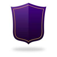 Purple Blank Shield Label, Frame Element On White Background. vector