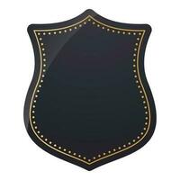 Black Blank Shield Label, Frame Element On White Background. vector