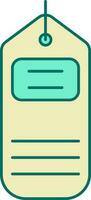 Isolated Tag Icon In Turquoise And Yellow Color. vector