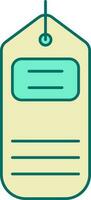 Isolated Tag Icon In Turquoise And Yellow Color. vector