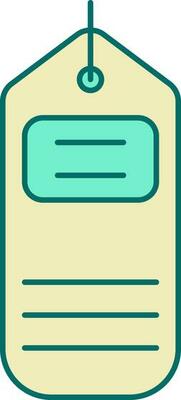 Isolated Tag Icon In Turquoise And Yellow Color.