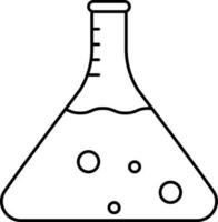 aislado líquido erlenmeyer matraz lineal icono. vector