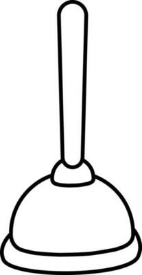 Isolated Plunger Black Thin Line Art Icon.