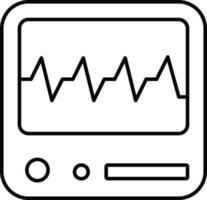 Isolated Cardiac Machine Icon In Black Linear Style. vector