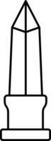 Black Line Art Obelisk Icon In Flat Style. vector