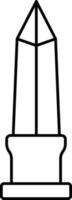 Black Line Art Obelisk Icon In Flat Style. vector