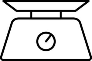 Black Thin Line Art Of Weighing Machine Icon. vector