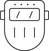 Flat Welding Mask Black Thin Line Icon. vector