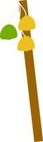 Isolated Khunda Stick Yellow And Brown Icon. vector