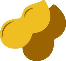 Isolated Peanuts Flat Icon. vector