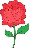 Isolated Rose Bud Icon In Flat Style. vector