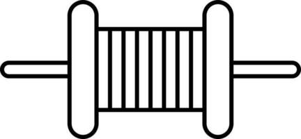 Kite Thread Spool Icon In Black Thin Line. vector