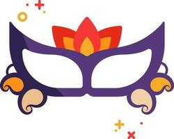 Flat Illustration Of Colorful Masquerade Mask Icon. vector