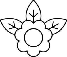 Isolated Flower Icon In Black Line Art. vector