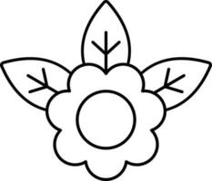 Isolated Flower Icon In Black Line Art. vector