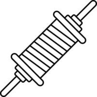 Kite Thread Spool Icon In Black Thin Line. vector