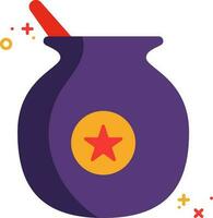ISolated Purple Clay Pot Icon In Flat Style. vector