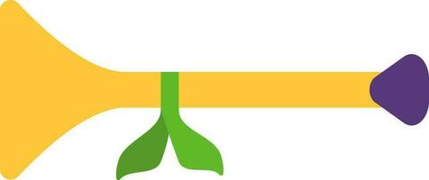 Isolated Yellow Vuvuzela Icon In Flat Style. vector