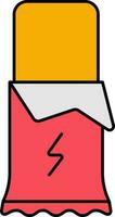 Energy Bar Icon In Red And Yellow Color. vector