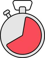 Isolated Stopwatch Icon In Red And Gray Color. vector