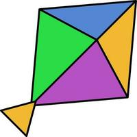 Colorful Kite Icon In Flat Style. vector