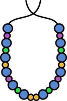 Illustration Of Beads Garland Colorful Icon. vector