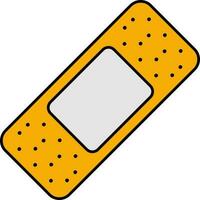 Isolated Yellow And Gray Color Bandage Icon. vector