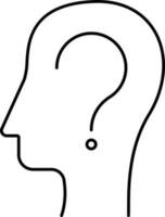 Question In Mind Symbol Or Icon In Line Art. vector