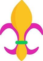 Isolated Fleur De Lis Icon In Pink And Yellow Color. vector