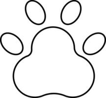 mascota pata icono en negro línea Arte. vector