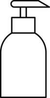 Dispenser Or Pump Bottle Icon In Black Line Art. vector