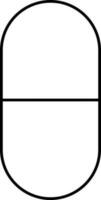 Isolated Tablet Or Capsule Linear Icon. vector
