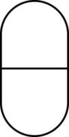 Isolated Tablet Or Capsule Linear Icon. vector