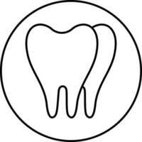 Pair Of Teeth Icon In Black Linear Style. vector