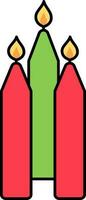 Isolated Colorful Burning Candle Icon In Flat Style. vector