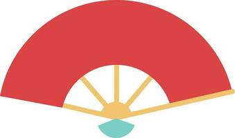 Flat Style Red Folding Fan Icon Or Symbol. vector