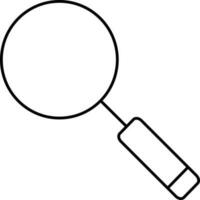 Black Outline Illustration Of Magnifying Glass Icon. vector