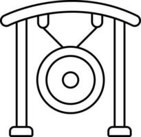 Isolated Gong Vector Icon In Line Art.