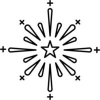 Firework Star Icon In Line Art. vector