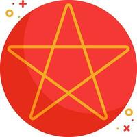 Star Of David on Circle Icon In Yellow And Red Color. vector