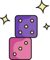 Flat Illustration Of Five And Three Number Dice Icon. vector