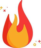 Red And Yellow Fire Icon Or Symbol. vector