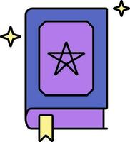 deletrear libro plano icono púrpura color. vector