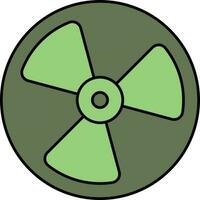 Isolated Radioactivity Symbol In Green Color. vector