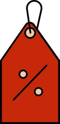 Isolated Discount Tag Icon In Red Colour.