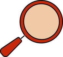 Vector Magnifying Glass Icon In Red Color.