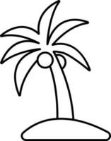 Isolated Coconut Tree Icon In Black Linear Style. vector