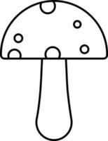 Black Thin Line Art Of Mushroom Icon. vector