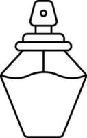 Crystal Perfume Bottle Black Thin Line Art Icon. vector