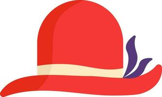 Isolated Bowler Hat Icon In Red And Purple Color. vector